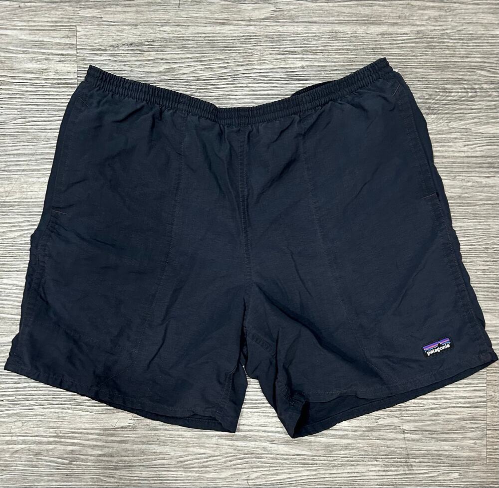 Vintage Patagonia Nylon Swim Shorts Mens XL Black Surf Boardshorts Mesh Lined